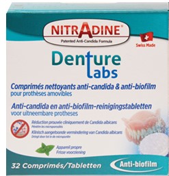 Nitradine Denture. Vorratspackung mit 32 Tabletten